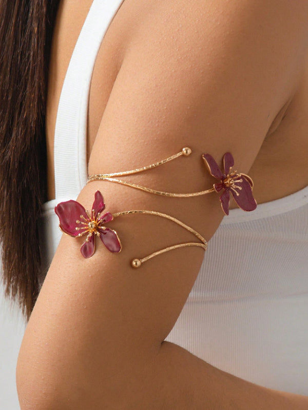 Adjustable Flower Shape Hollow Armlet Accessories