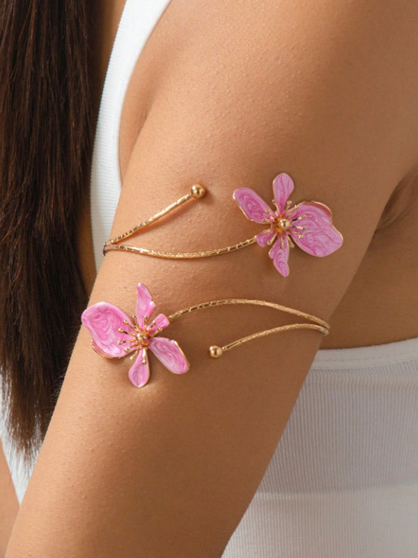 Adjustable Flower Shape Hollow Armlet Accessories