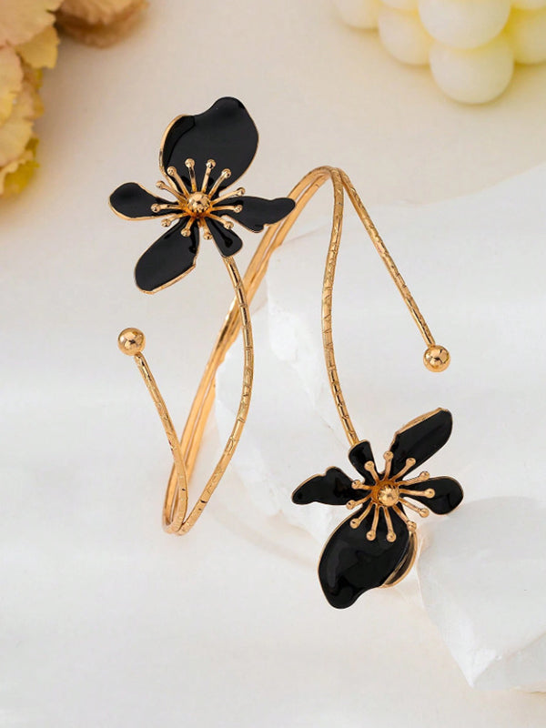 Adjustable Flower Shape Hollow Armlet Accessories