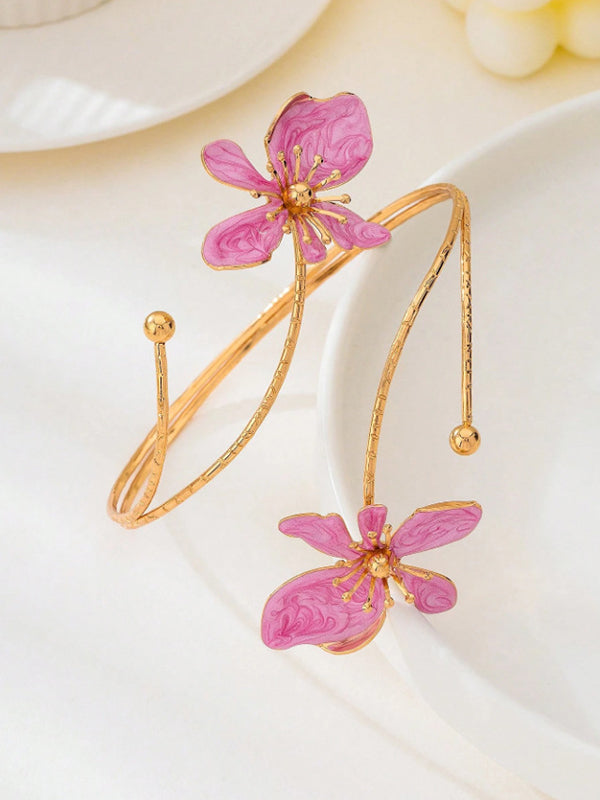 Adjustable Flower Shape Hollow Armlet Accessories