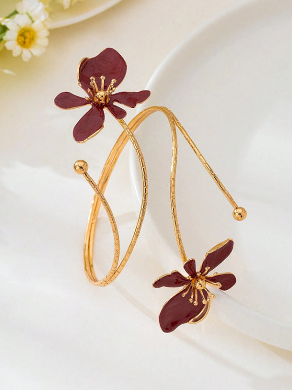 Adjustable Flower Shape Hollow Armlet Accessories