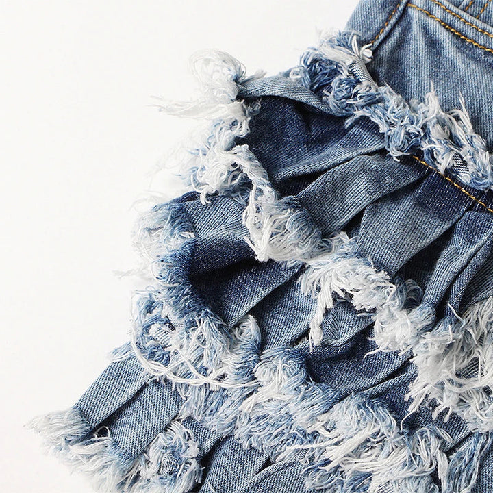 Ruffles Denim Shorts