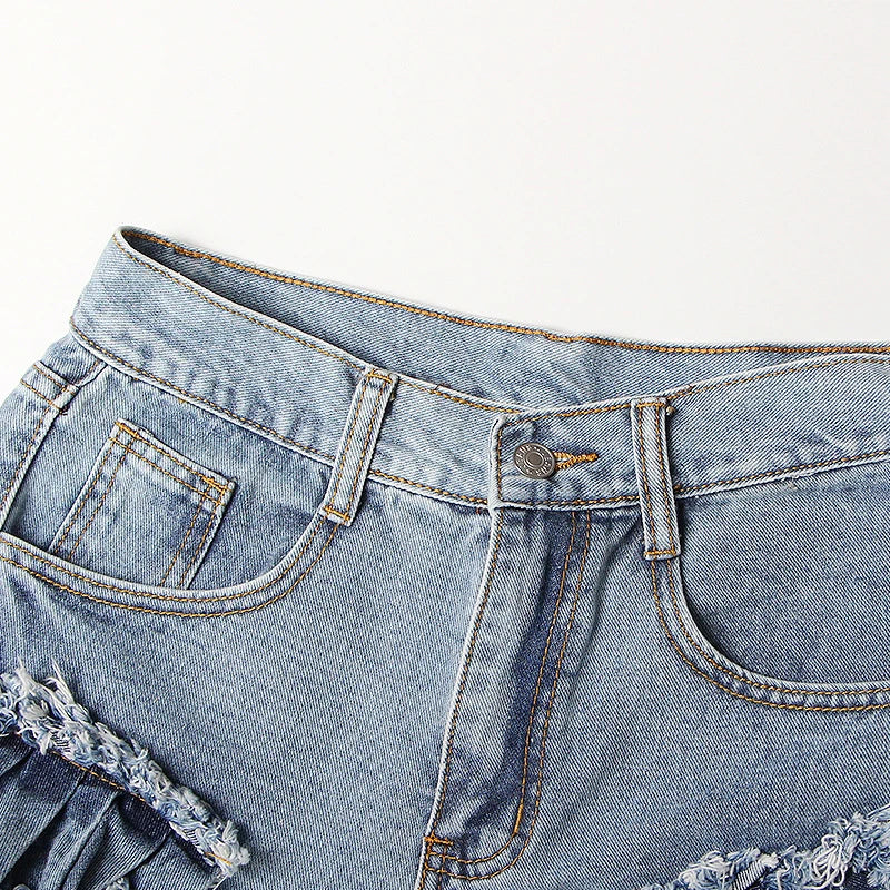 Ruffles Denim Shorts