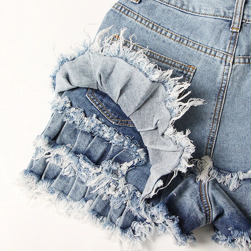 Ruffles Denim Shorts