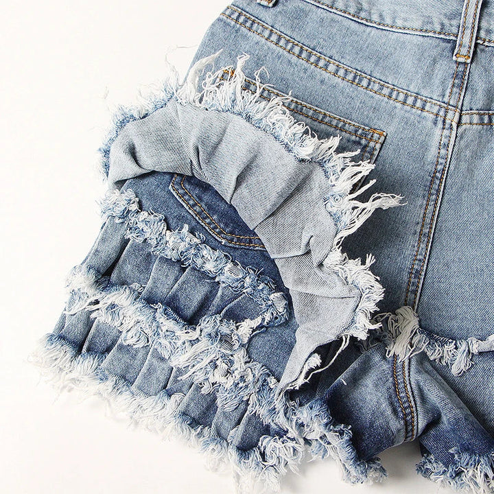 Ruffles Denim Shorts