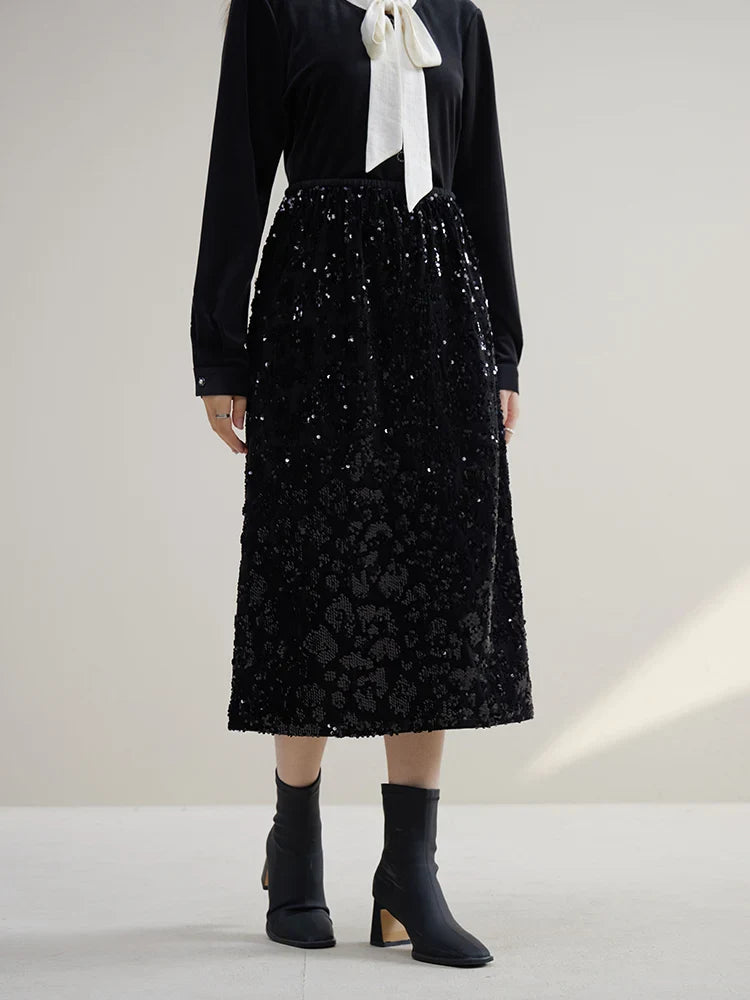 Gisella Sequin Black Skirt