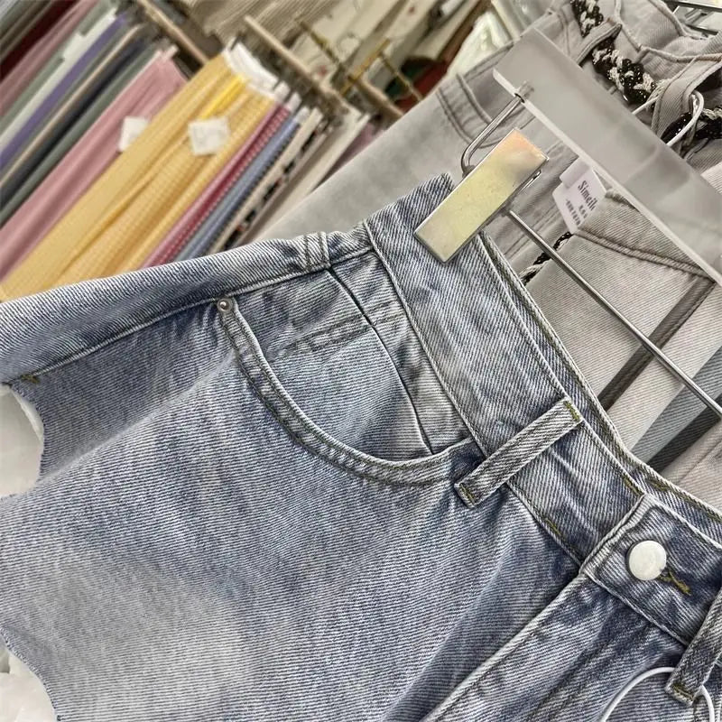 Women’s Lace Trim Denim Shorts