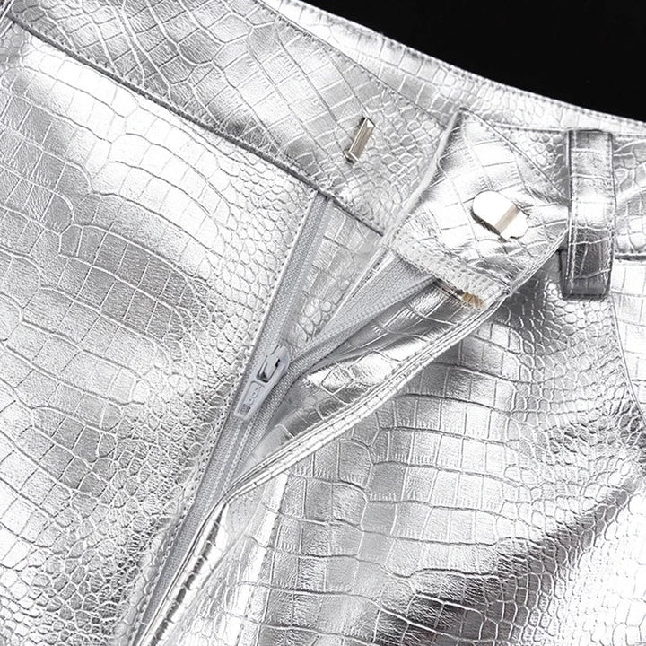 Silver Leather Pants