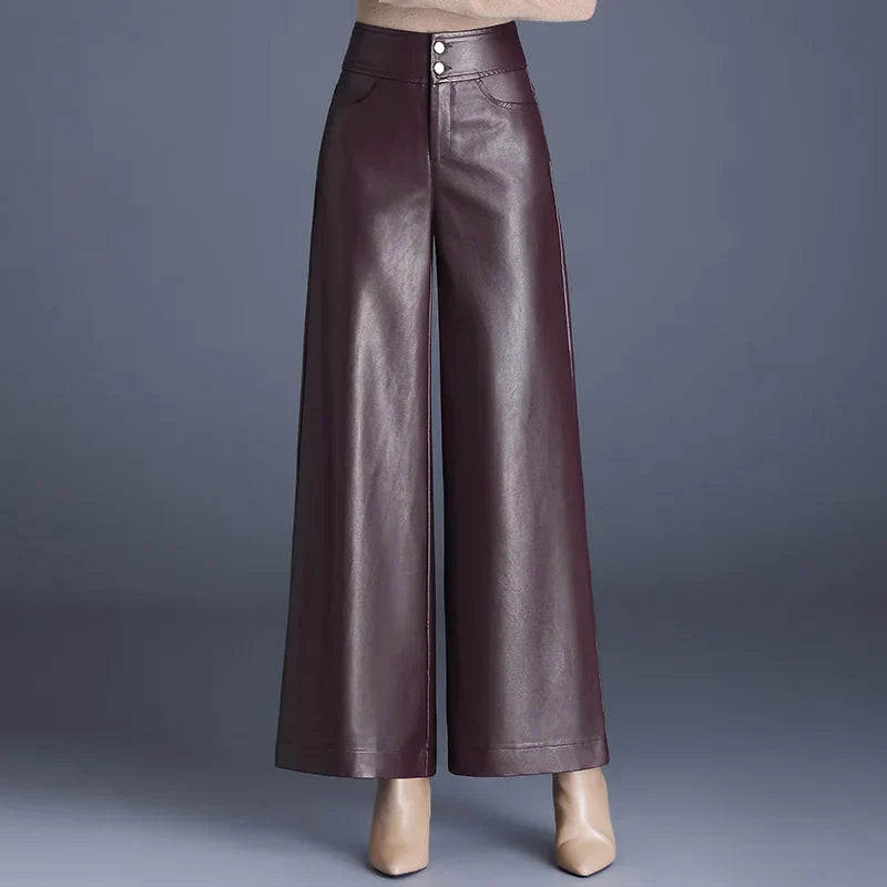 Wide Leather Pants