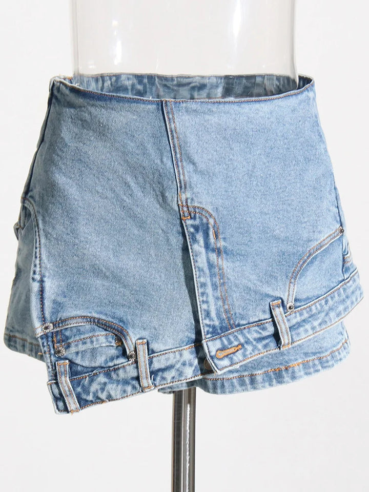 Irregular Denim Shorts