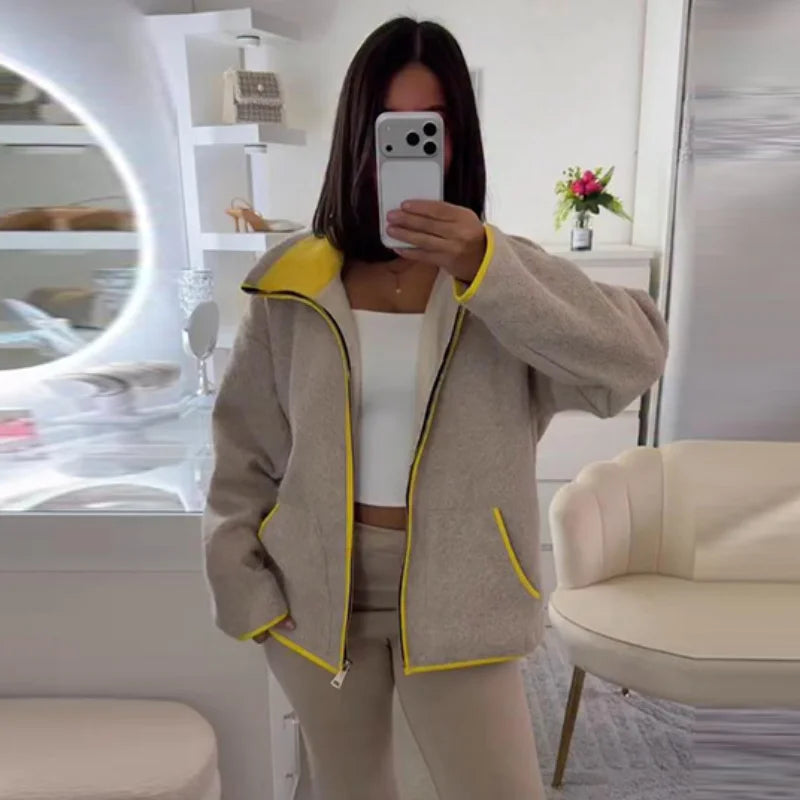 Contrast Knitted Cardigan