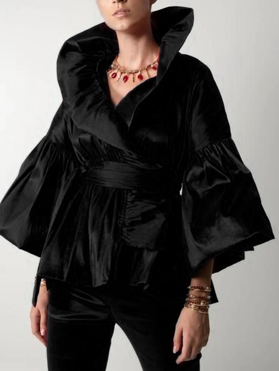 Women’s Puff Sleeve Wrap Blouse