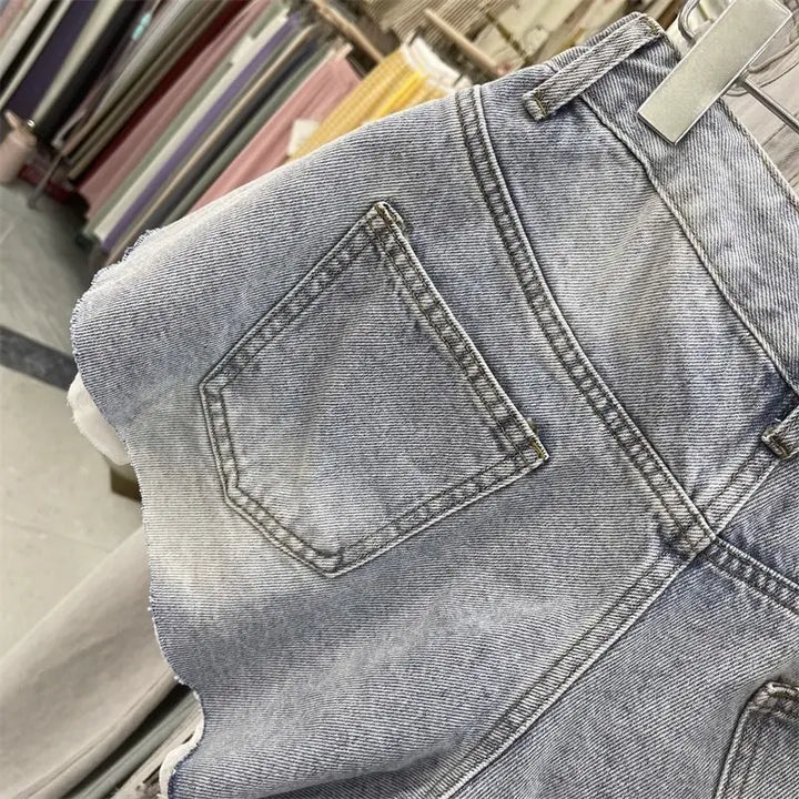 Women’s Lace Trim Denim Shorts