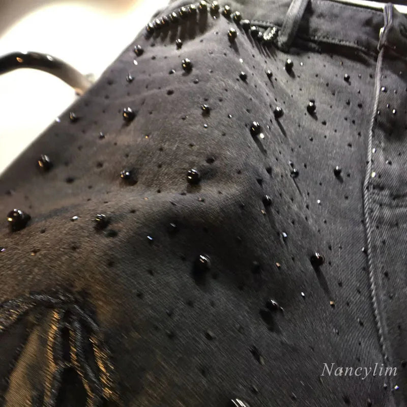 Women’s Lace Patchwork Denim Pants