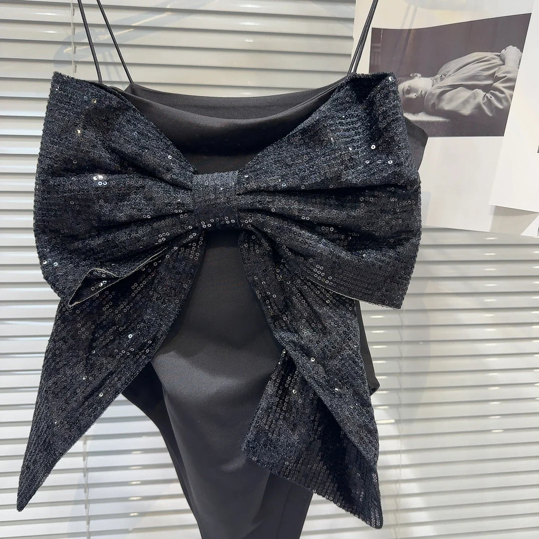 Sequined Big Bow Top