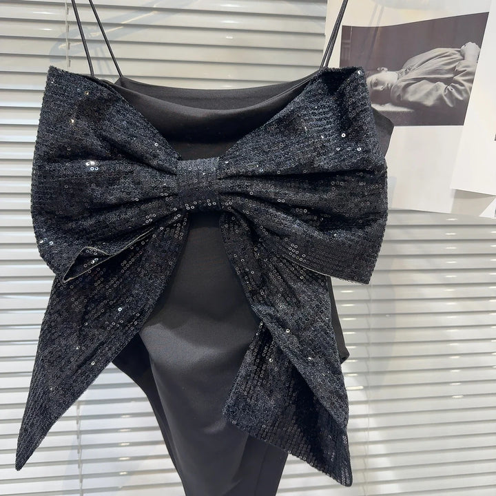 Sequined Big Bow Top