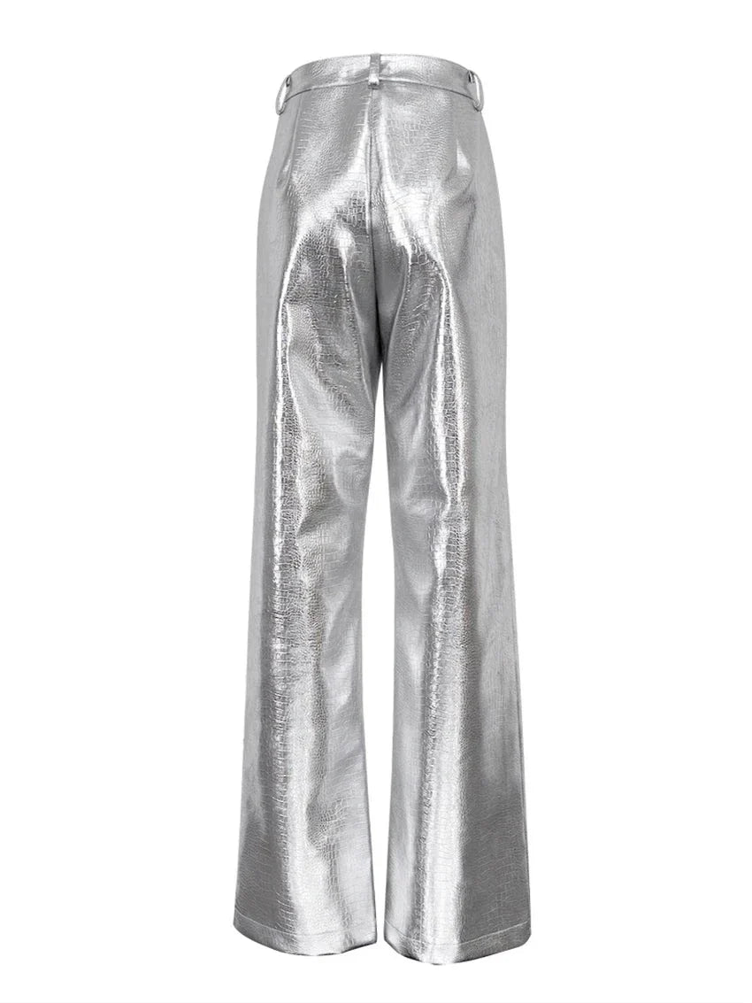 Silver Leather Pants