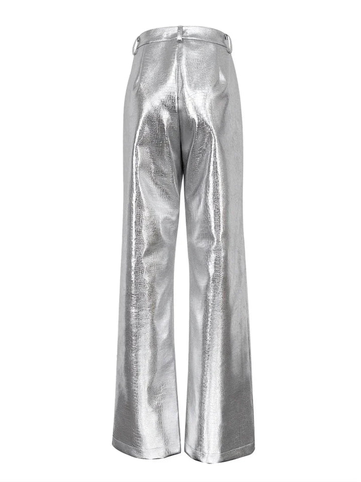 Silver Leather Pants