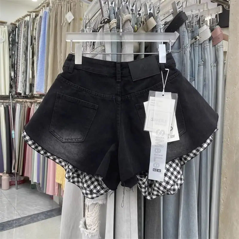 Women’s Lace Trim Denim Shorts