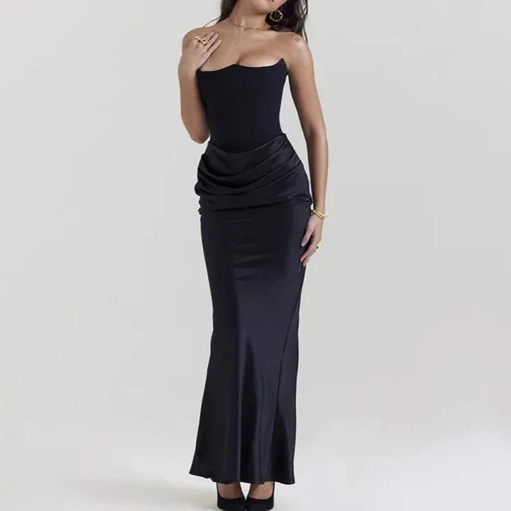 Satin Pleated Dress