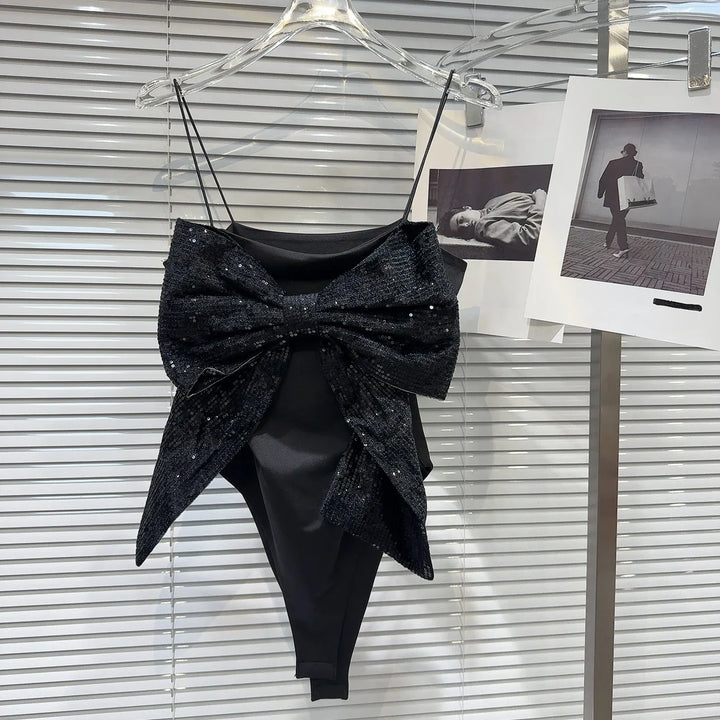 Sequined Big Bow Top