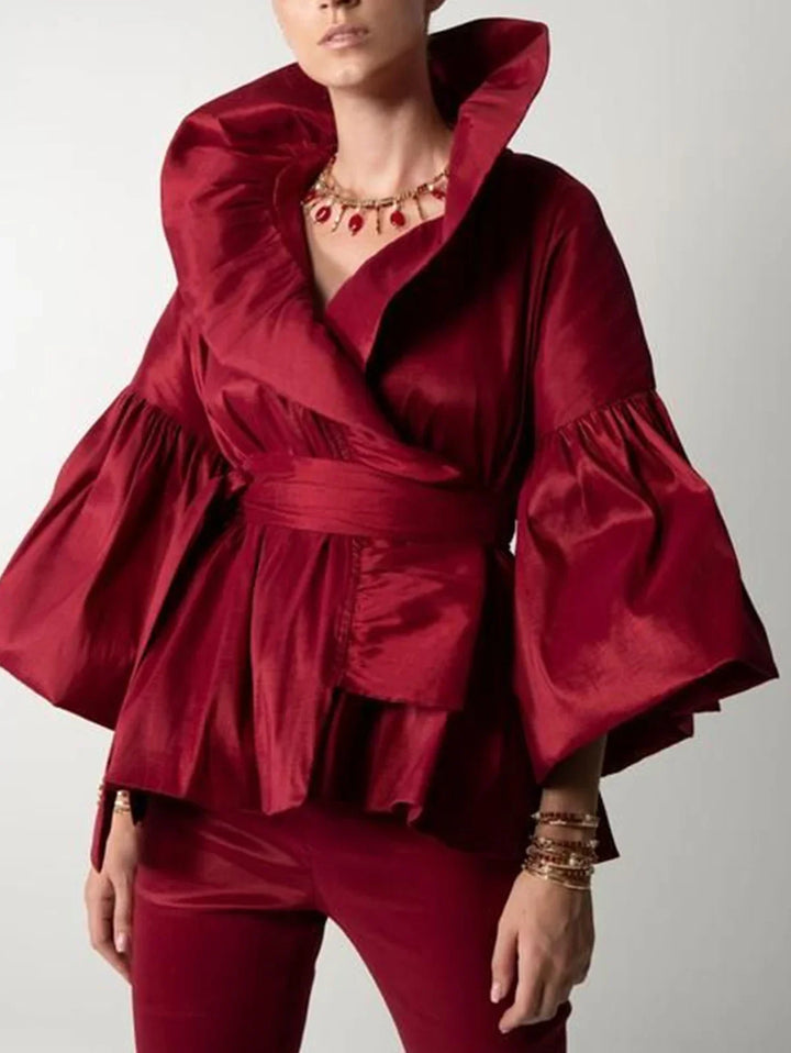 Women’s Puff Sleeve Wrap Blouse