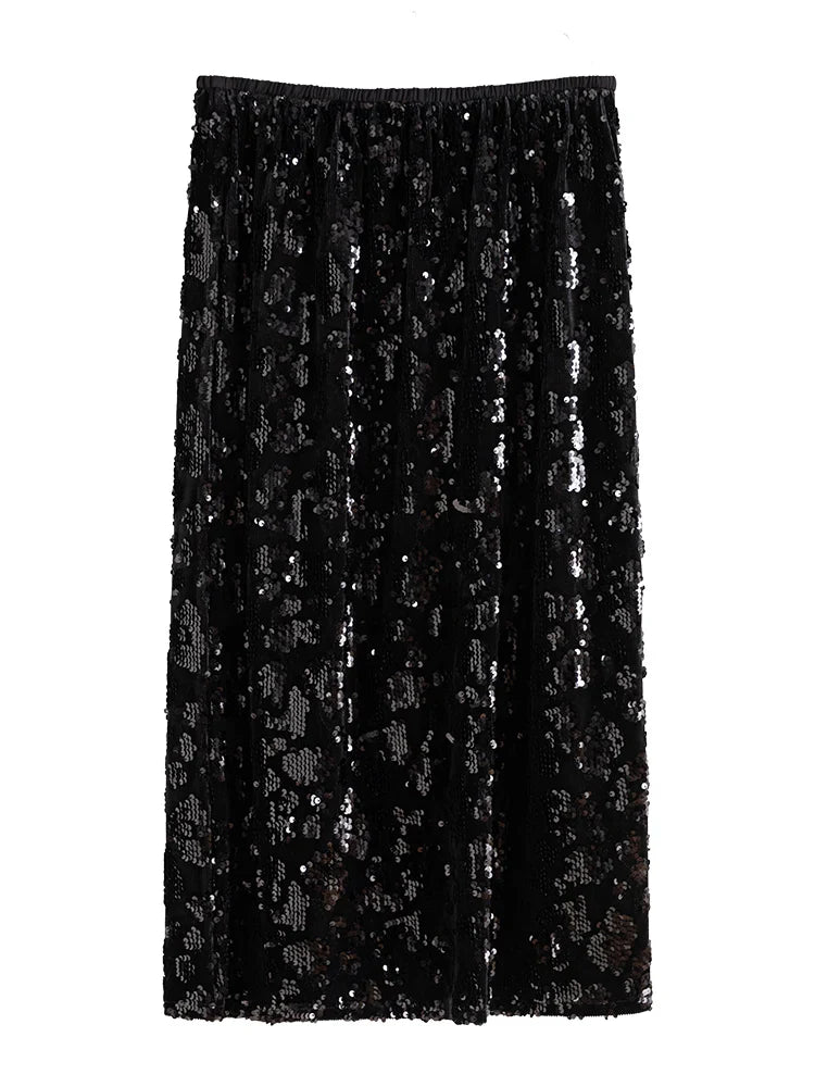 Gisella Sequin Black Skirt