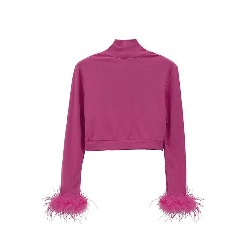 Feather Turtleneck Sweater