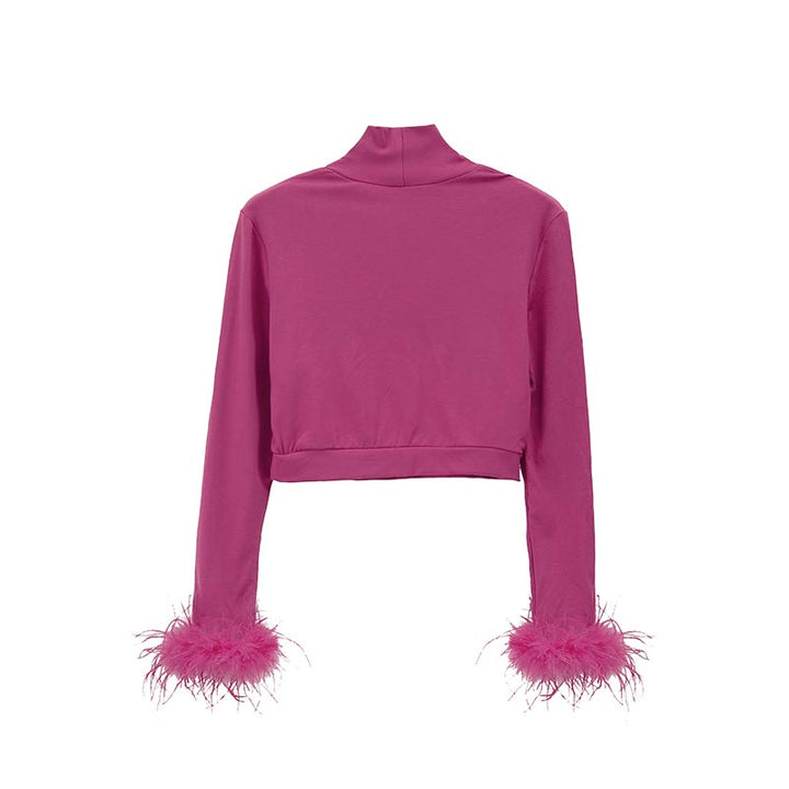 Feather Turtleneck Sweater