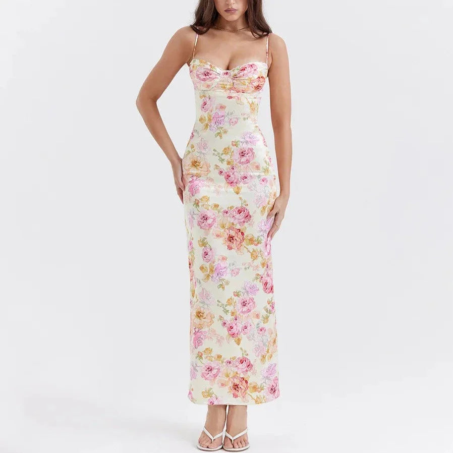 Spaghetti Strap Floral Print Dress
