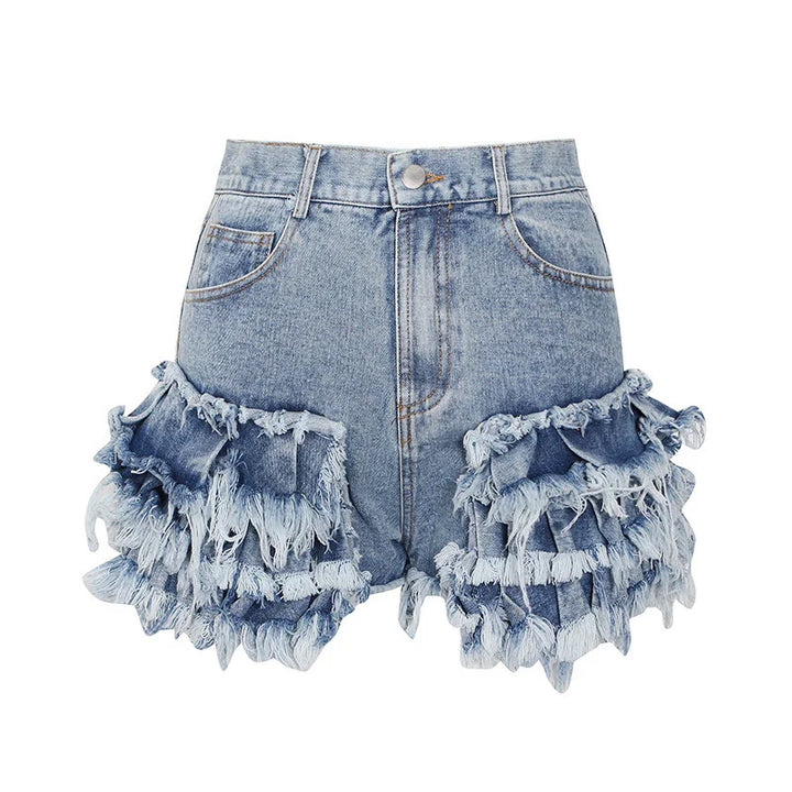 Ruffles Denim Shorts