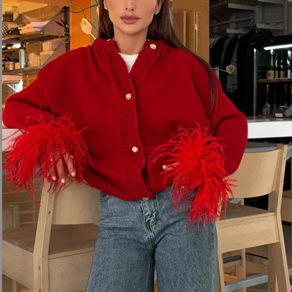 Alba Feather Cuffs Coat