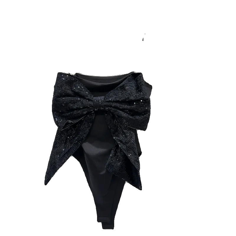 Sequined Big Bow Top