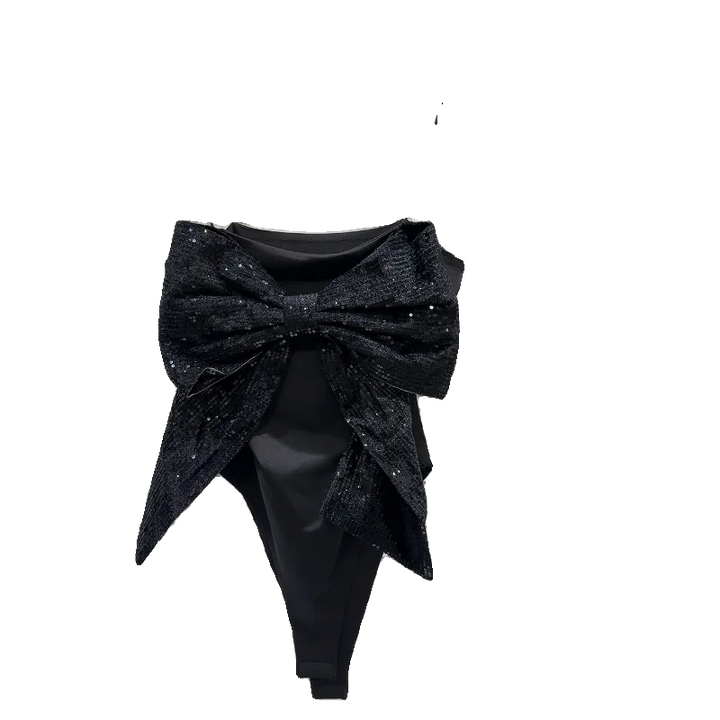 Sequined Big Bow Top