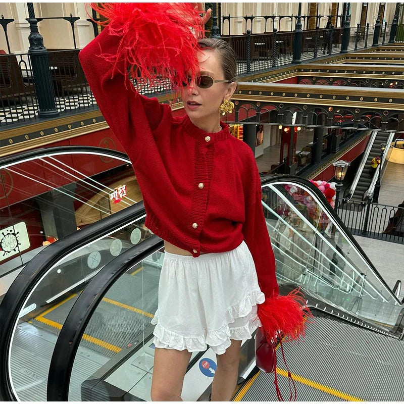 Alba Feather Cuffs Coat