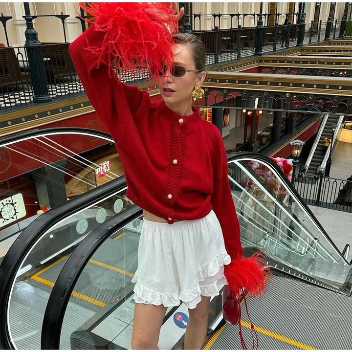 Alba Feather Cuffs Coat