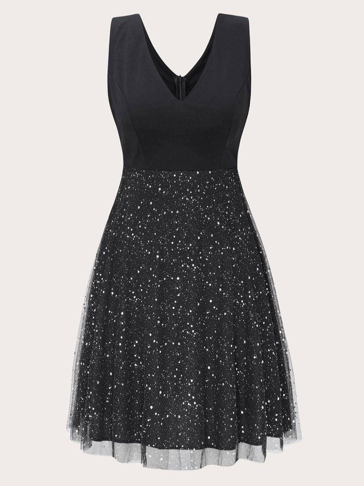 Elegant Glitter Print Dress