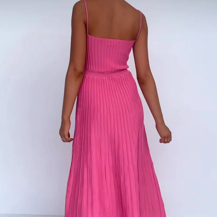 Knitted Pleated Long Dress