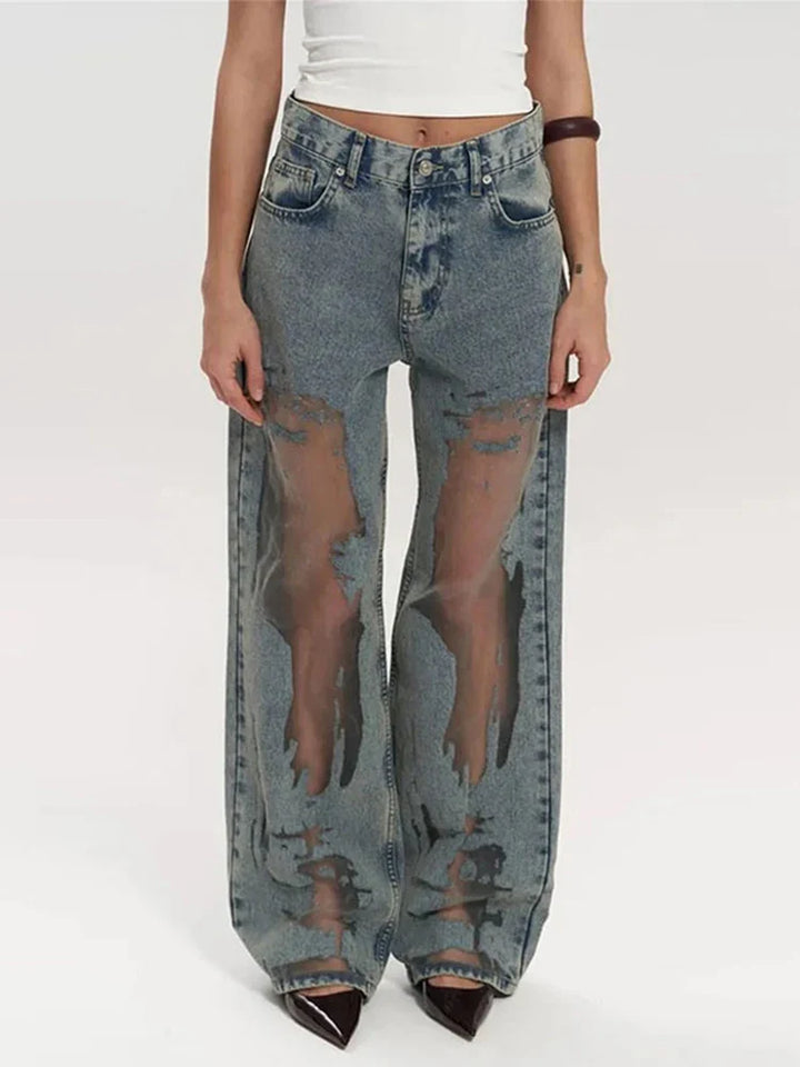 Ines Distressed Ripped Jeans