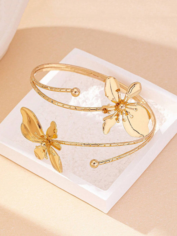 Adjustable Flower Shape Hollow Armlet Accessories