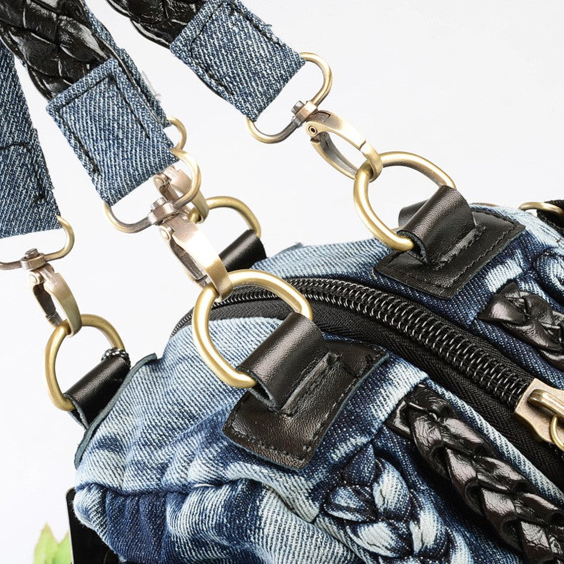 Smooth Denim Shoulder Bag