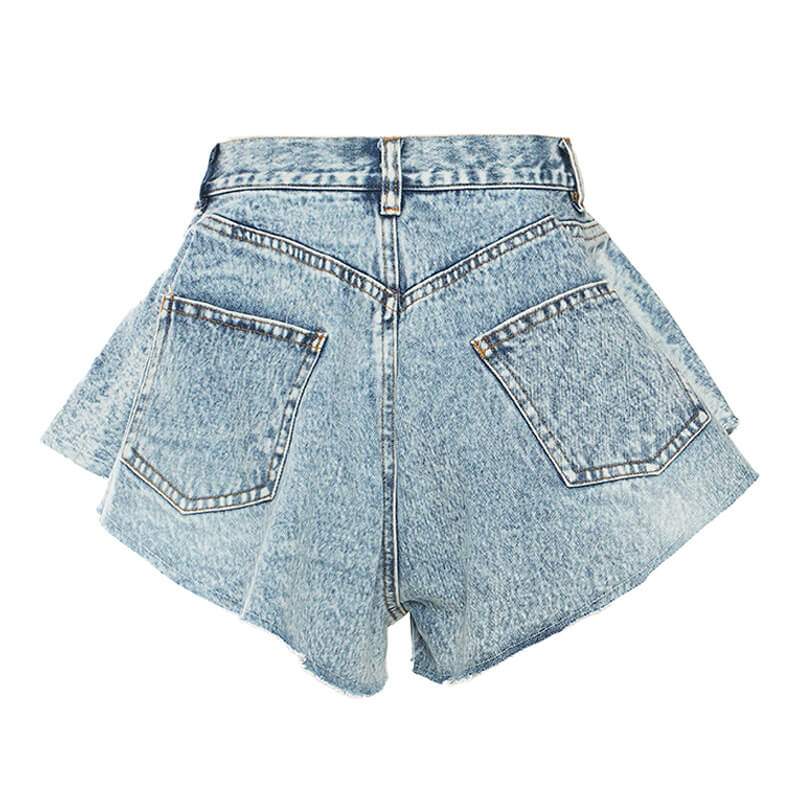 Sparkly Rhinestone Denim Shorts